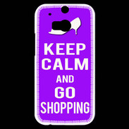 Coque HTC One M8s Keep Calm Go Shopping Violet