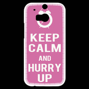 Coque HTC One M8s Keep Calm Hurry up Rose