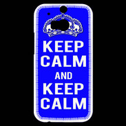 Coque HTC One M8s Keep Calm Bleu