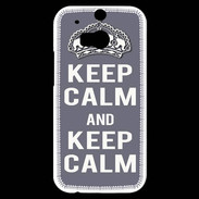 Coque HTC One M8s Keep Calm Gris