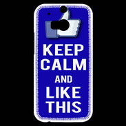 Coque HTC One M8s Keep Calm Like This Bleu