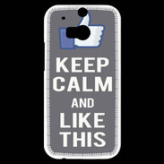 Coque HTC One M8s Keep Calm Like This Gris