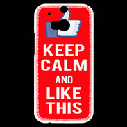 Coque HTC One M8s Keep Calm Like This Rouge