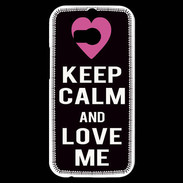 Coque HTC One M8s Keep Calm Love Noir