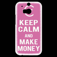 Coque HTC One M8s Keep Calm Make money Rose