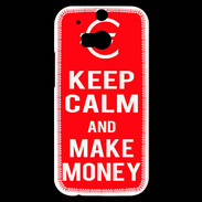 Coque HTC One M8s Keep Calm Make money Rouge