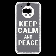 Coque HTC One M8s Keep Calm Peace Gris