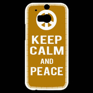 Coque HTC One M8s Keep Calm Peace Orange