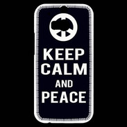 Coque HTC One M8s Keep Calm Peace Noir