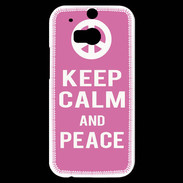 Coque HTC One M8s Keep Calm Peace Rose