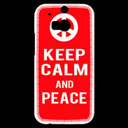 Coque HTC One M8s Keep Calm Peace Rouge