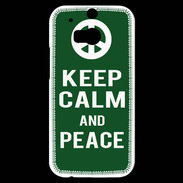 Coque HTC One M8s Keep Calm Peace Vert