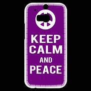 Coque HTC One M8s Keep Calm Peace Violet
