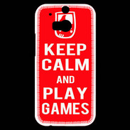 Coque HTC One M8s Keep Calm Play games Rouge
