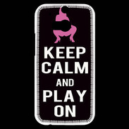 Coque HTC One M8s Keep Calm Play on Noir