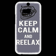 Coque HTC One M8s Keep Calm Reelax Gris