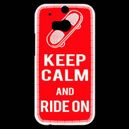 Coque HTC One M8s Keep Calm Ride on Rouge