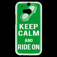 Coque HTC One M8s Keep Calm Ride on Vert