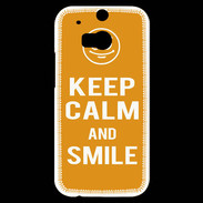 Coque HTC One M8s Keep Calm Smile Orange