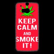 Coque HTC One M8s Keep Calm Smoke Rouge