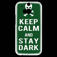 Coque HTC One M8s Keep Calm Stay dark Vert