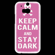 Coque HTC One M8s Keep Calm Stay dark Rose