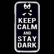 Coque HTC One M8s Keep Calm Stay dark Noir