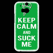 Coque HTC One M8s Keep Calm Suck me Vert