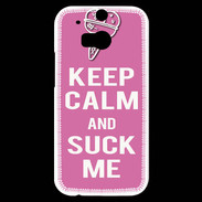 Coque HTC One M8s Keep Calm Suck me Rose