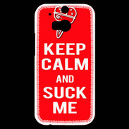 Coque HTC One M8s Keep Calm Suck me Rouge