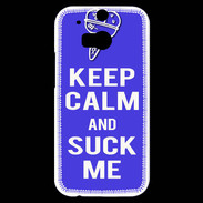 Coque HTC One M8s Keep Calm Suck me Bleu
