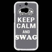Coque HTC One M8s Keep Calm Swag Gris