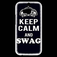 Coque HTC One M8s Keep Calm Swag Noir