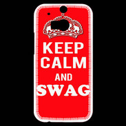 Coque HTC One M8s Keep Calm Swag Rouge