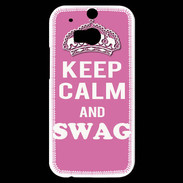 Coque HTC One M8s Keep Calm Swag Rose