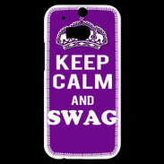 Coque HTC One M8s Keep Calm Swag Violet