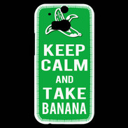 Coque HTC One M8s Keep Calm Take Banana Vert