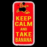 Coque HTC One M8s Keep Calm Take Banana Rouge