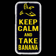 Coque HTC One M8s Keep Calm Take Banana Noir