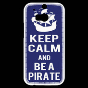 Coque HTC One M8s Keep Calm Be a Pirate Bleu