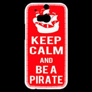 Coque HTC One M8s Keep Calm Be a Pirate Rouge