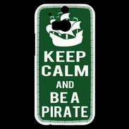 Coque HTC One M8s Keep Calm Be a Pirate Vert
