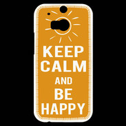 Coque HTC One M8s Keep Calm Be Happy Orange