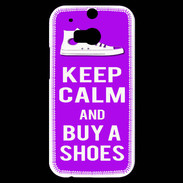 Coque HTC One M8s Keep Calm Buy Shoes Violet