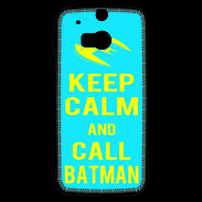 Coque HTC One M8s Keep Calm Batman Cyan
