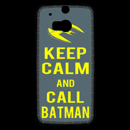Coque HTC One M8s Keep Calm Call Batman Gris