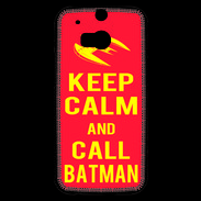 Coque HTC One M8s Keep Calm Call Batman Rouge