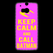 Coque HTC One M8s Keep Calm Call Batman Rose