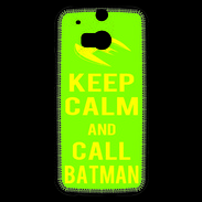 Coque HTC One M8s Keep Calm Call Batman Vert pomme