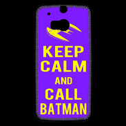 Coque HTC One M8s Keep Calm Call Batman Violet